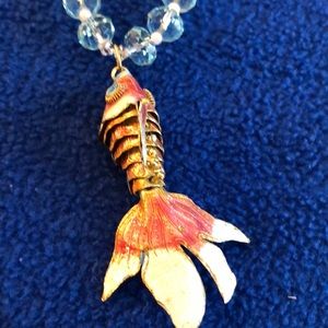 20 inch necklace with blue crystals